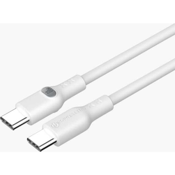 Powertrend Ladekabel USB-C til USB-C 2m, hvid