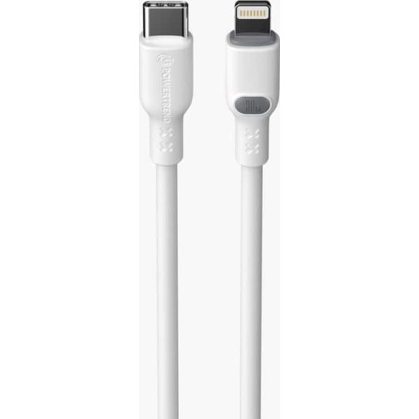 Powertrend Ladekabel USB-C til Lightning 2m, hvid
