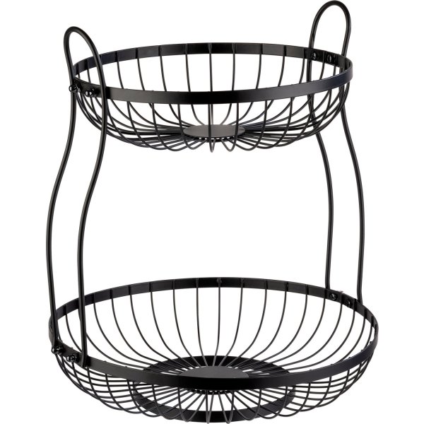 Westmark Brødkurv 2-etager, sort stål, Ø25+30 cm.