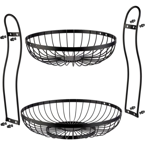 Westmark Brødkurv 2-etager, sort stål, Ø25+30 cm.