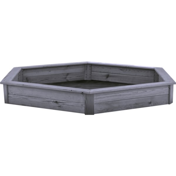 NORDIC PLAY Sandkasse, 6-kantet, grå