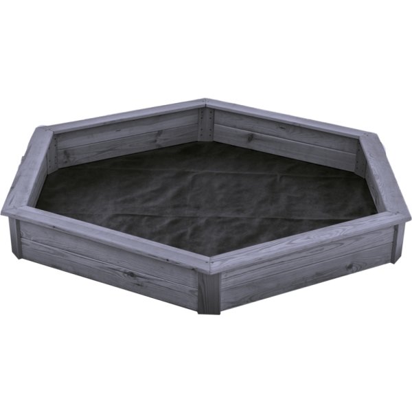 NORDIC PLAY Sandkasse, 6-kantet, grå