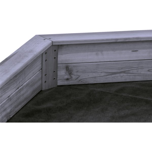 NORDIC PLAY Sandkasse, 6-kantet, grå