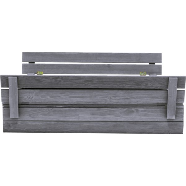 NORDIC PLAY Sandkasse m/bænk & låg, 120x120cm, grå