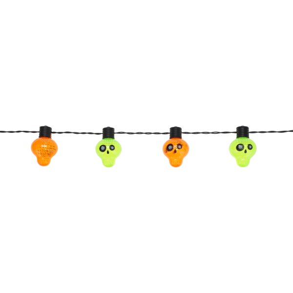 LED Lyskæde m. Skelet Hoveder, 1,2 m