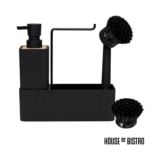 House Of Bistro Opvaskesæt, 4 dele, sort