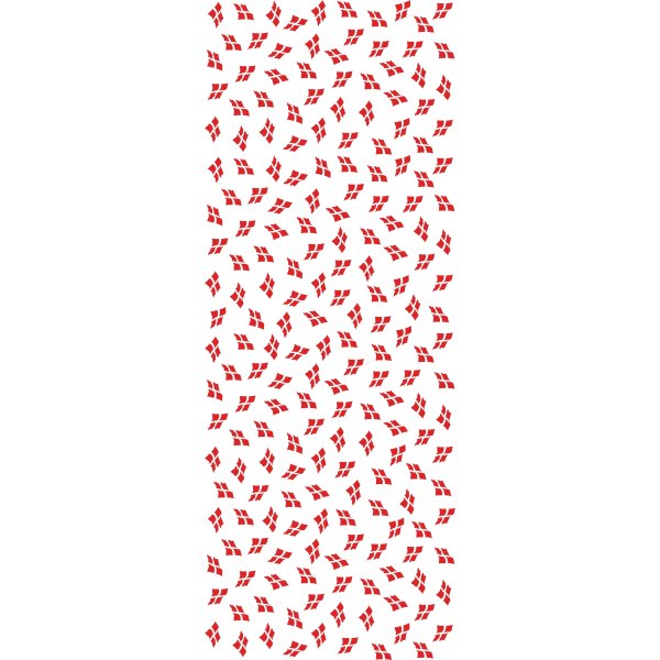 Papirdug, 1,2 x 5 m, hvid m. dannebrogsflag