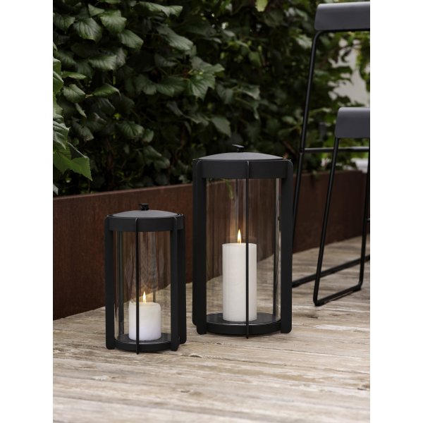Zone Firefly Lanterne, m. glas, H35 cm, sort stål