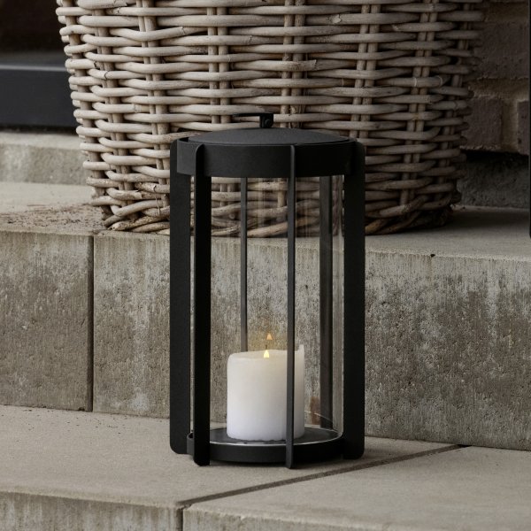 Zone Firefly Lanterne, m. glas, H25 cm, sort stål
