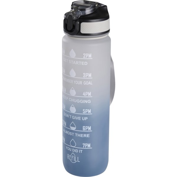 Day motivations vandflaske m/snor, 900 ml, blå/grå