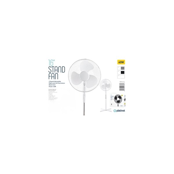 Platinet 16'' ventilator 40CM (40W), hvid