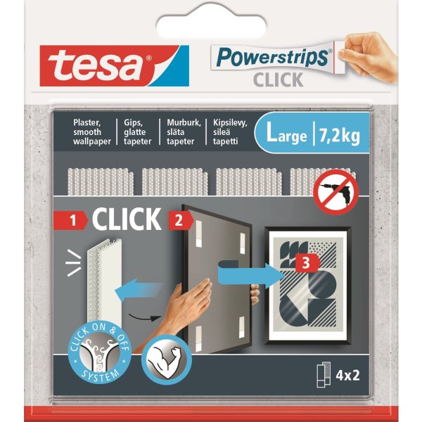 tesa Powerstrips Click | L | 4 par