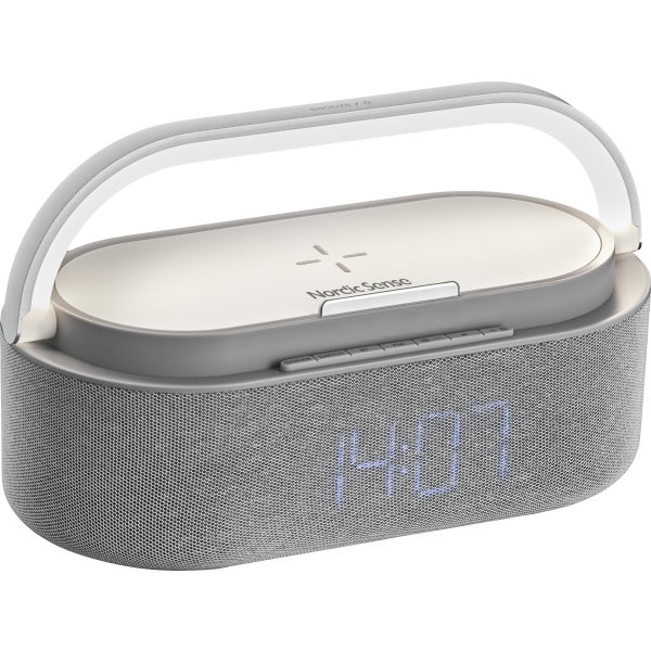 Nordic Sense Vækkeur, m. lys og Bluetooth, grå