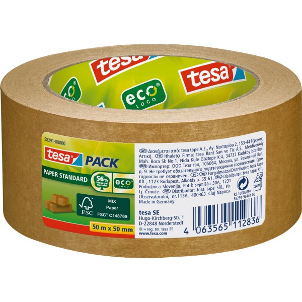tesa Standard Pakketape | Papir | 50mm x 50m