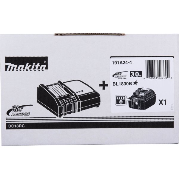 Makita Batteripakke 1 X BL1830B + 1 X DC18RC