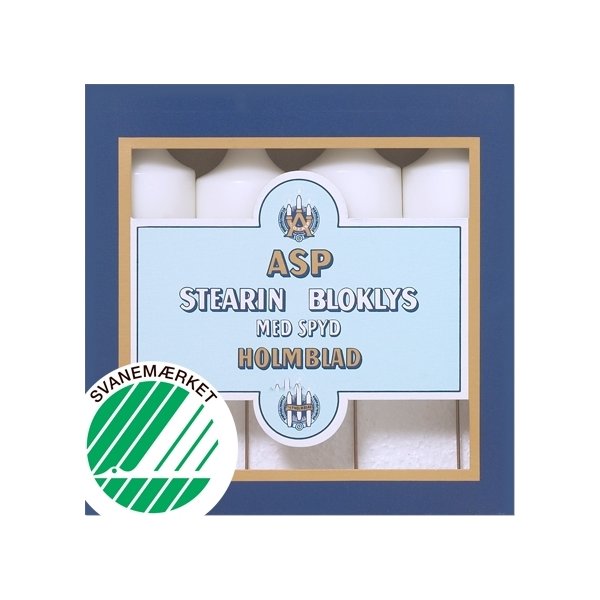 ASP-Holmblad Bloklys 3, 8x11cm, hvid, 4stk, m/spyd