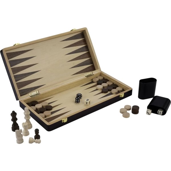 Brætspil Skak/Backgammon 30x30 cm, Foldbart