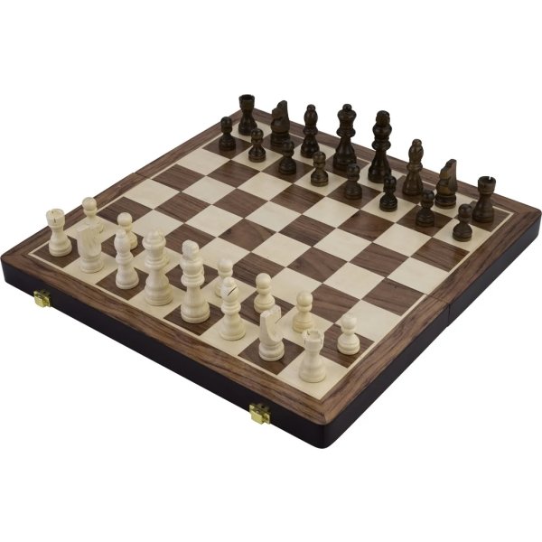 Brætspil Skak/Backgammon 38,5x38,5 cm, Foldbart