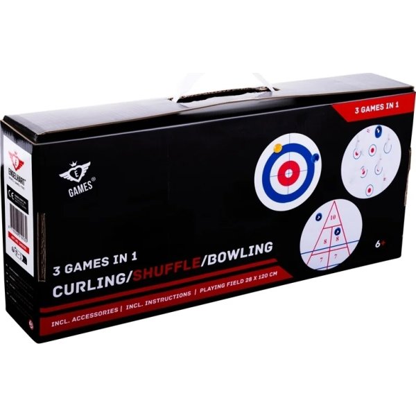 3-i-1 spilleboks - Curling, Shuffle, Bowling