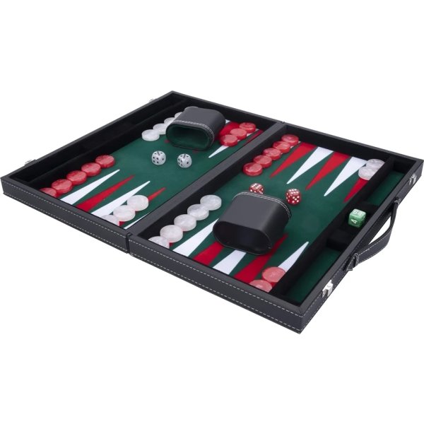 Brætspil Backgammon Sæt 38x23 cm, Foldbart