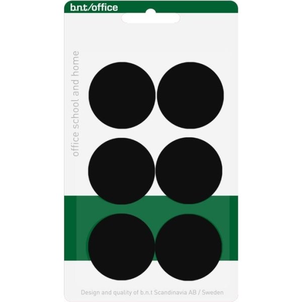 Office Magneter til whiteboard 30mm. 6 stk, sort