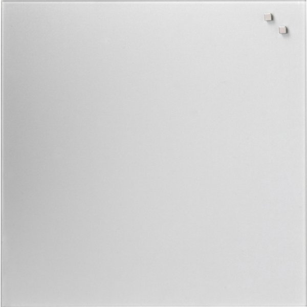 NAGA Glassboard magnetisk glastavle 45x45 cm, sølv