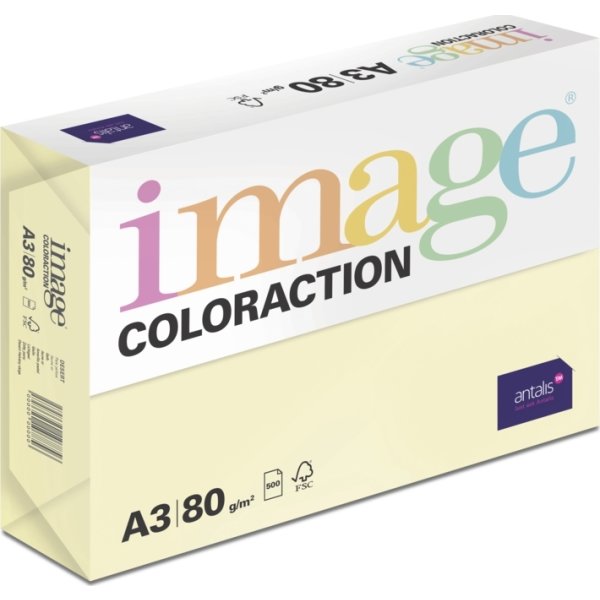 Image Coloraction A3, 80g, 500ark, Pale yellow