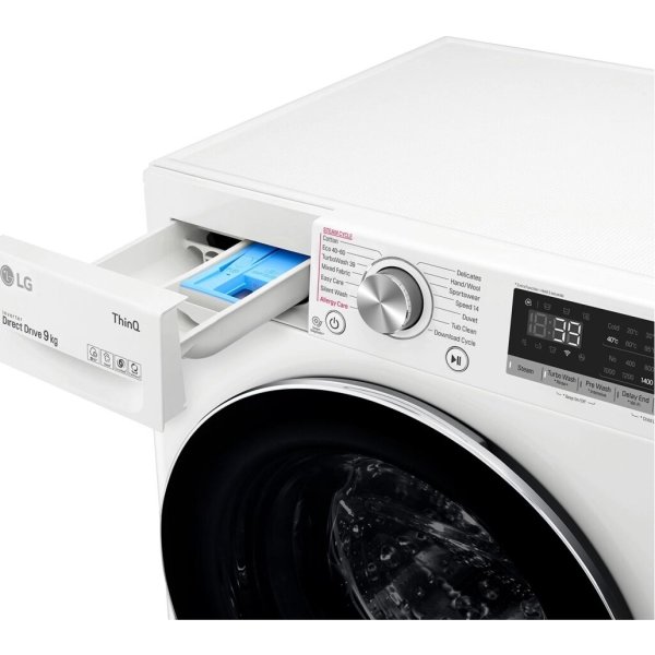 LG FV90VNS2QE vaskemaskine, 9 KG, hvid