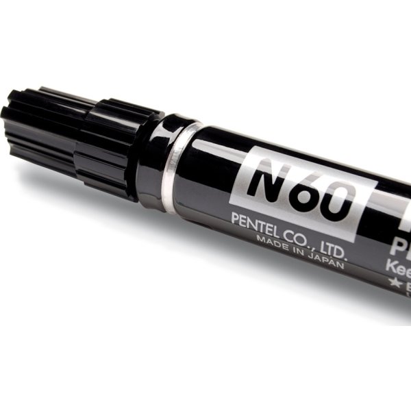 Pentel N60 Permanent marker | Skrå | Sort