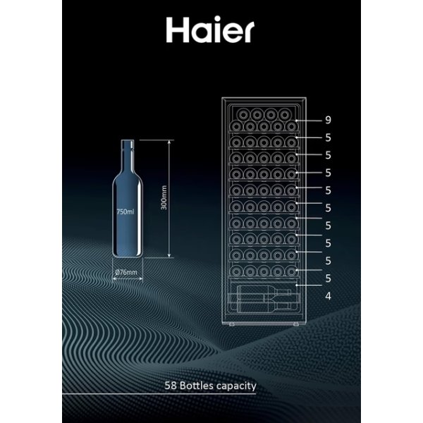 Haier vinkøler 50 serie 3, sort