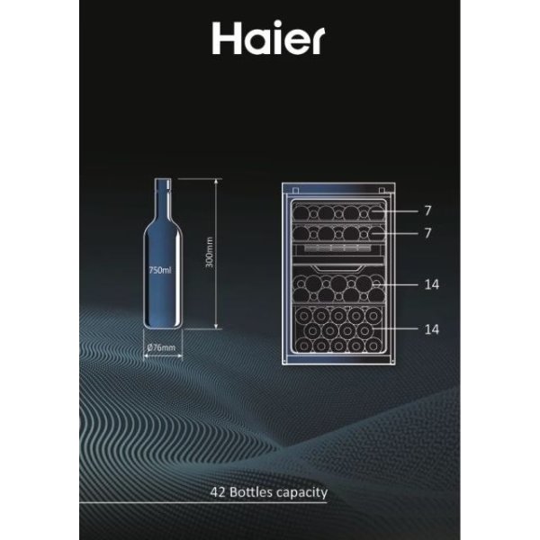 Haier vinkøler 50 Serie 7, sort
