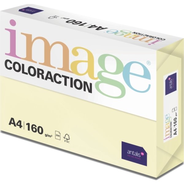 Image Coloraction A4, 160g, 250ark, Pale yellow