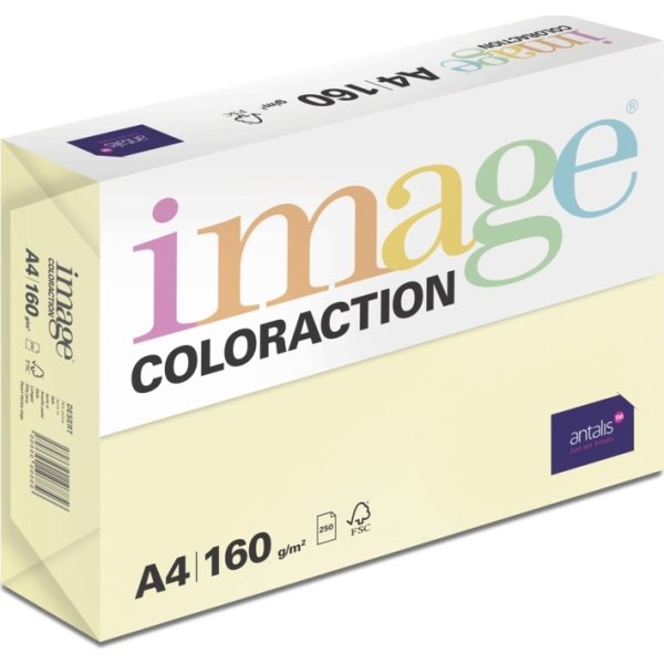 Image Coloraction A4, 160g, 250ark, Pale yellow
