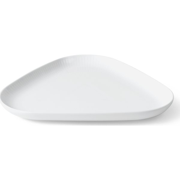 Royal Copenhagen Hvid Riflet Trekantet Fad