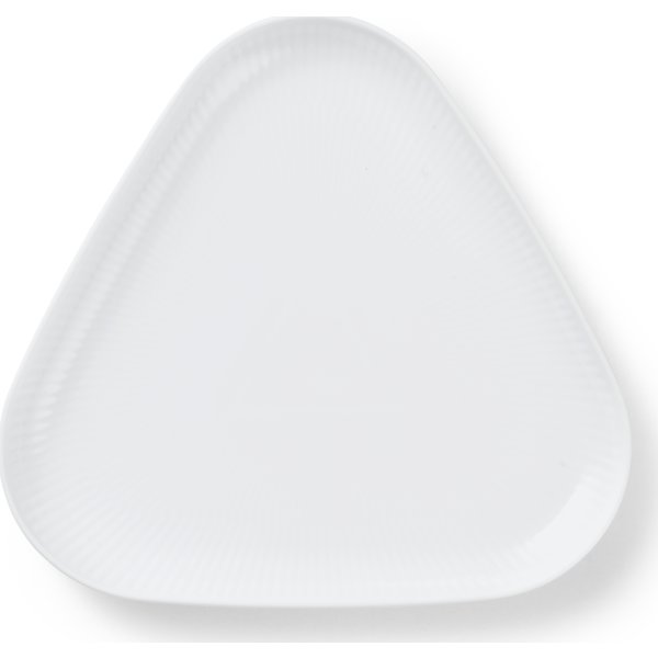 Royal Copenhagen Hvid Riflet Trekantet Fad