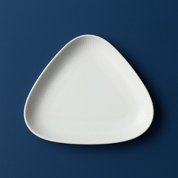 Royal Copenhagen Hvid Riflet Trekantet Fad