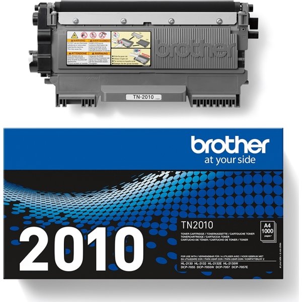 Brother TN2010 lasertoner, sort, 1000s