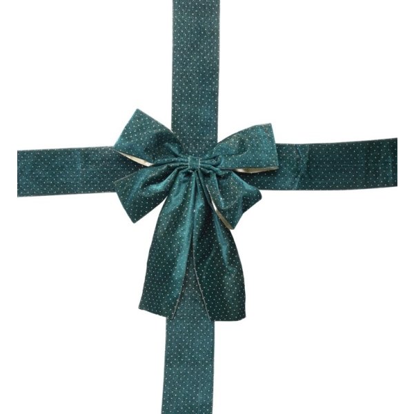 Dørsløjfe m. Bånd, mørkegrøn, polyester, 42 cm
