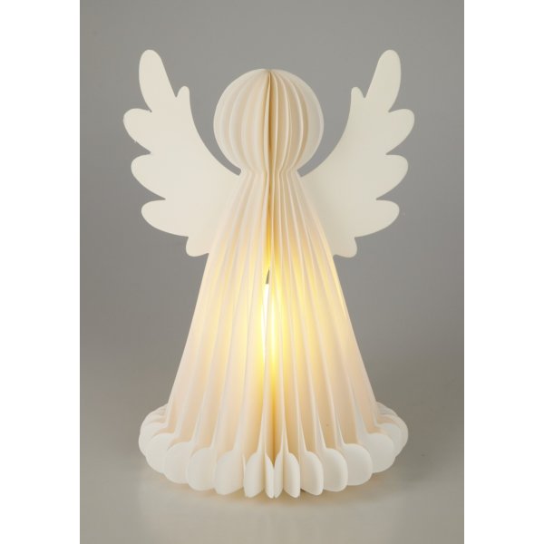 Engel I Papir m. LED Gør Det Selv, 28.5cm, hvid