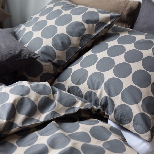 Södahl Sengetøj Bubbles, taupe 140x220 cm, 2 sæt