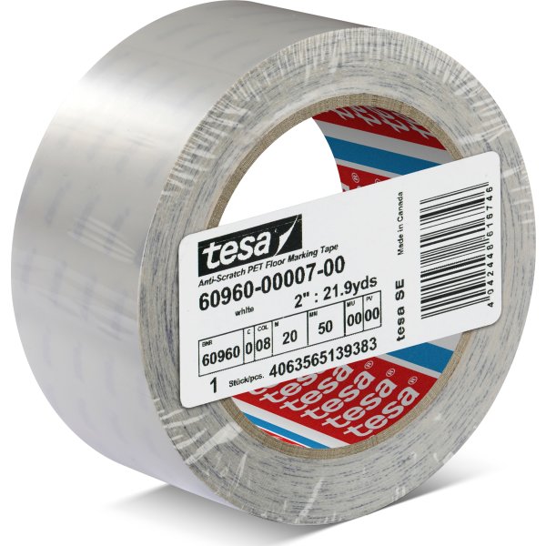 tesa slidstærkt gulvmark.tape, 50mm x 20m, hvid