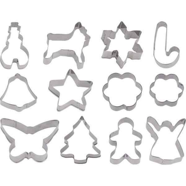 Udstikkersæt Rustfrit Stål, jule motiver, 13 dele