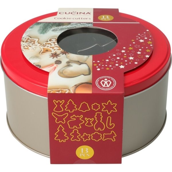 Udstikkersæt Rustfrit Stål, jule motiver, 13 dele