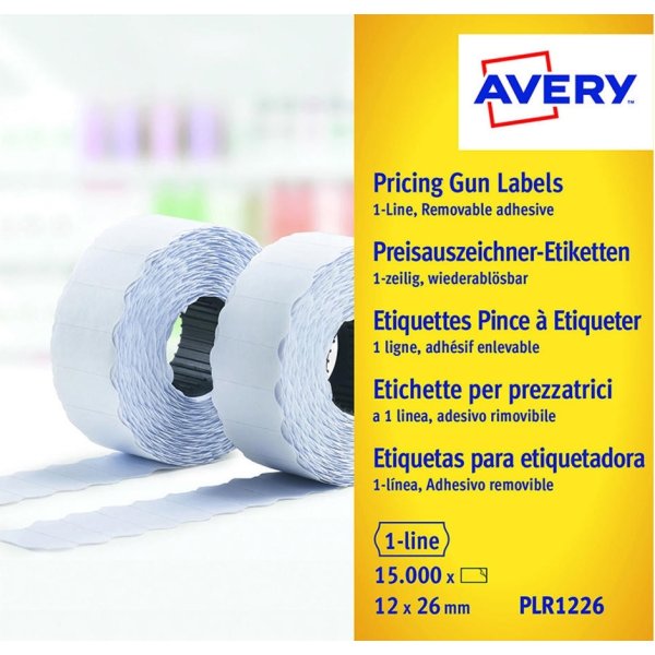 Avery Prisetiketter Aft. | 12x26 mm | Hvid