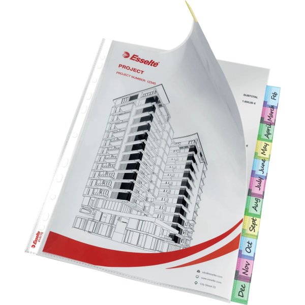 Esselte Indekslomme | A4 Maxi | 130my | 12-delt