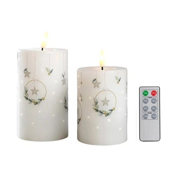 Led lys sæt m/2 stk. , H10/12,5xØ7,5cm