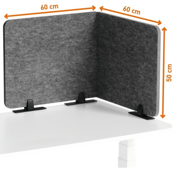 Durable Bordskærm EFFECT 120, 1,2 m, grå