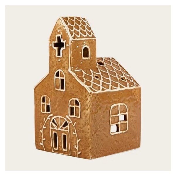 Imitations kage hus til fyrfadslys, H16,2xB9,6cm