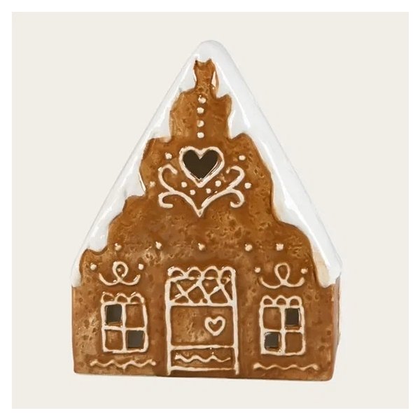 Imitations kage hus til fyrfadslys H16,2xB9,6xD6cm