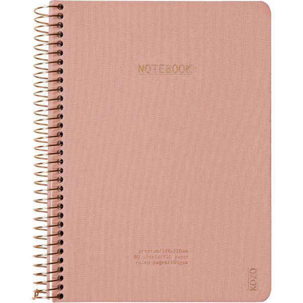 Kozo Premium Notesbog | A5| Linjeret| Muted Blush